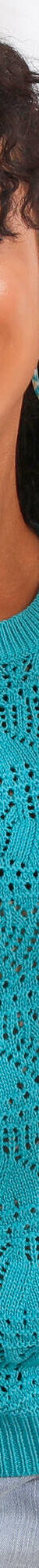 Pull maille crochet, uni (turquoise) Pull maille crochet, uni (turquoise)